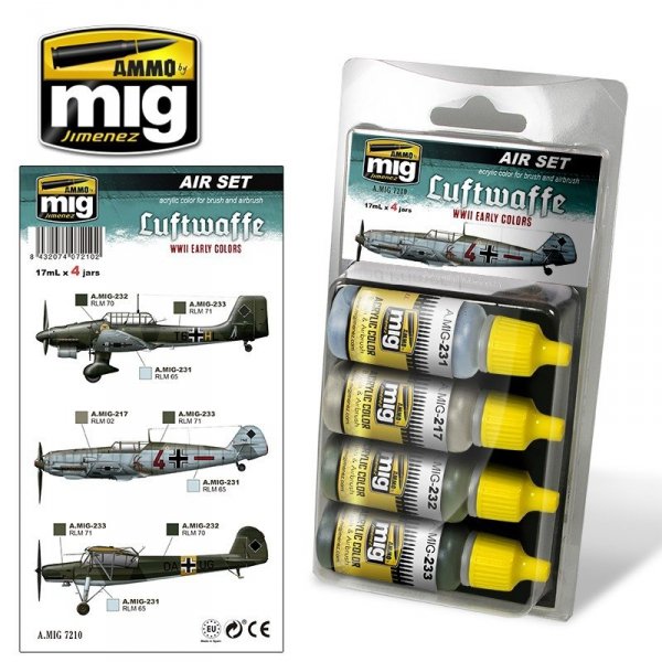 MIG7210 17 ml World War II Luftwaffe German 4 x Acrylic Paint Set -  MIG Jimenez