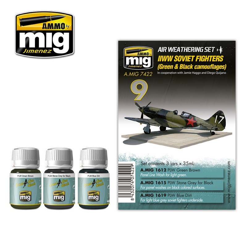 MIG7422 WWII Soviet Fighters Air Weathering Paint Set