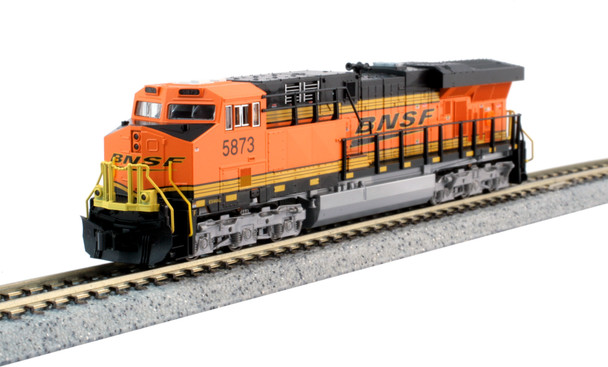 Picture of Kato KAT1768955DCC N BNSF Swoosh with Pre-Installed Digitrax DCC GE ES44AC Diesel Locomotive - No.5553