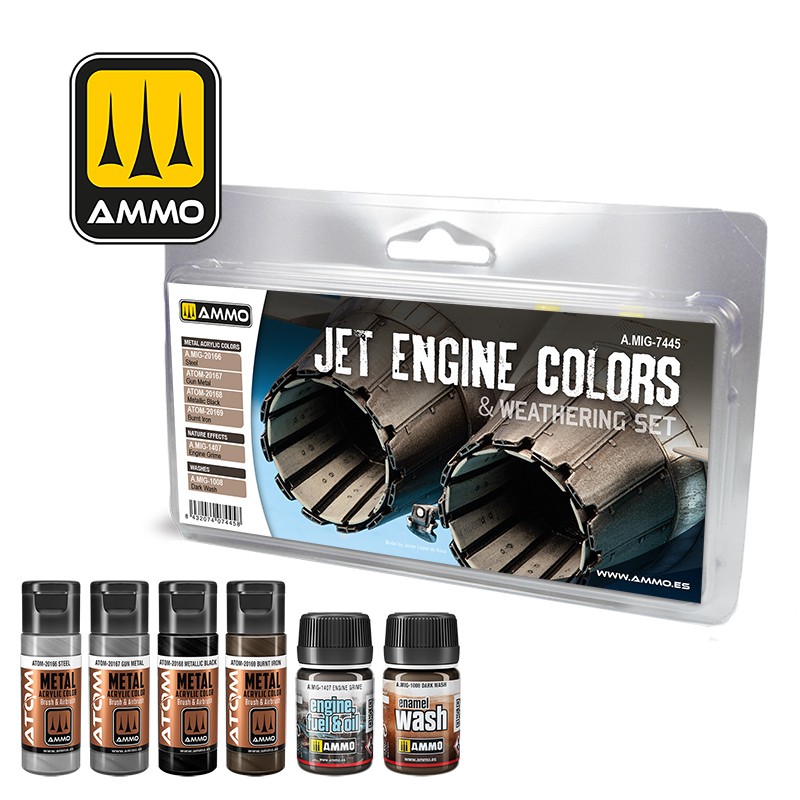 MIG7445 Jet Engines Colors & Weathering Set