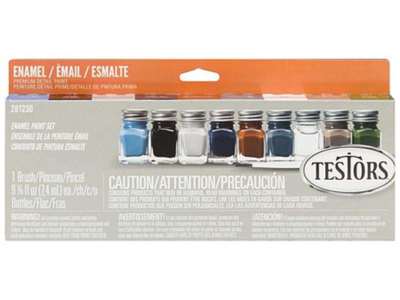 TES281230 Military Flat Enamel Paint Set, Grey - 6 Piece