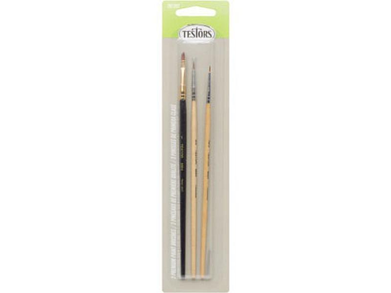 TES281207 Premium Assorted Round Tip Paint Brush Set - Pack of 3