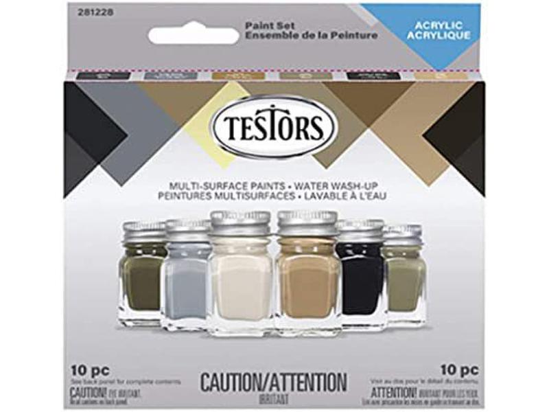 TES281228 6 x 7.4 ml Acrylic Camouflage Paint Set, Gray - 6 Piece