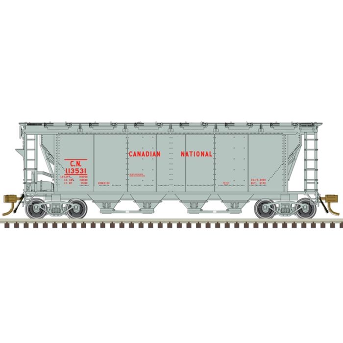 ATL20007154 HO Scale Slab Side Covered Hopper Canadian National No.113427 Model Train