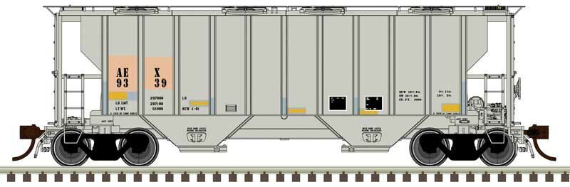 ATL20007114 HO Scale Portec 3000 2-Bay Covered Hopper Andersons AEX No.9352 Model Train