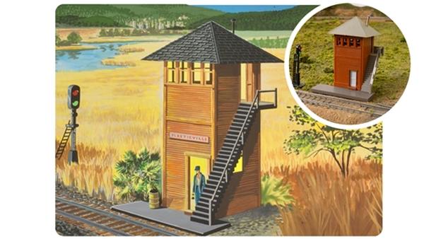 BAC45197 HO Scale 75th Anniversary Switch Tower Plasticville U.S.A. Kit