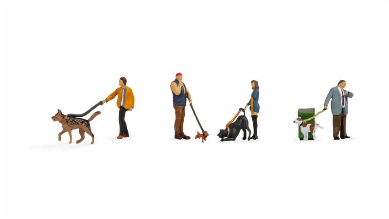 Picture of Noch NOC15471 HO Scale People with Dogs Figures