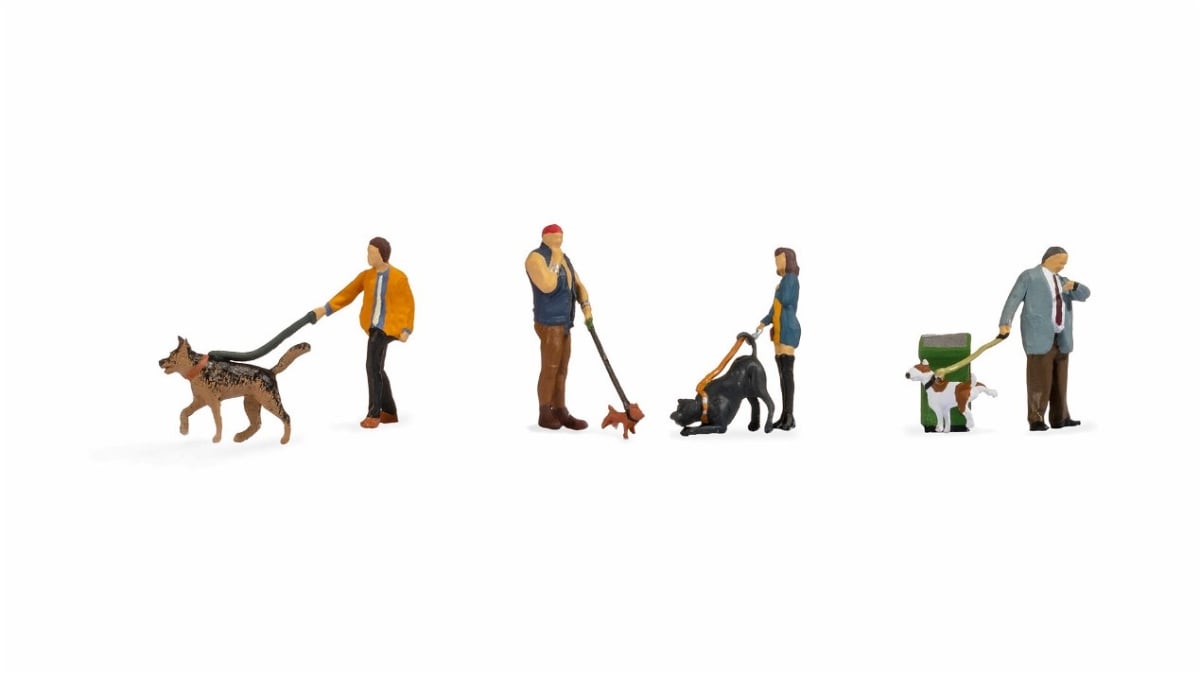 Picture of Noch NOC36471 N Scale People with Dogs Figures