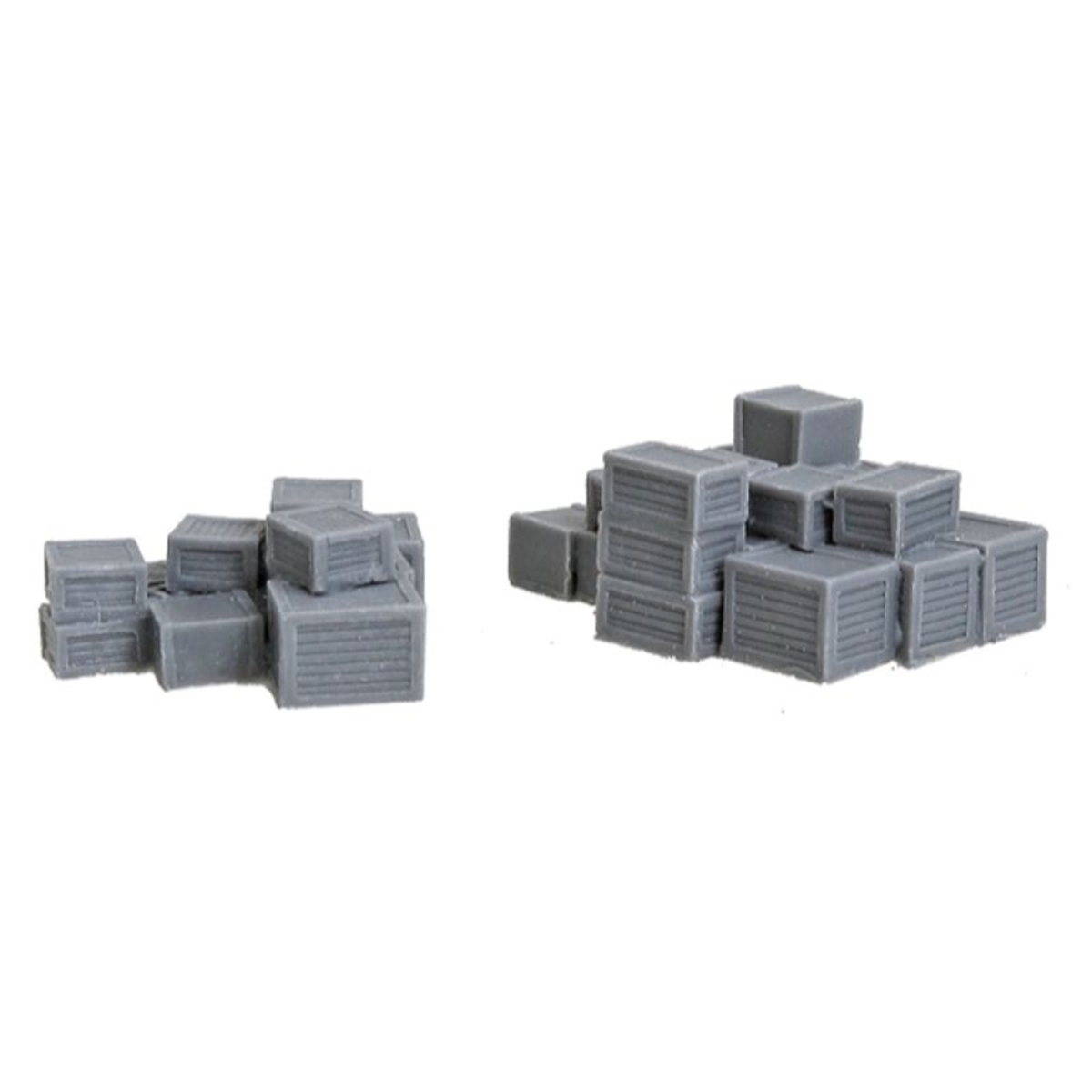 BSM01004 N-Scale Unpainted Crate Stacks, Gray - 2 Count