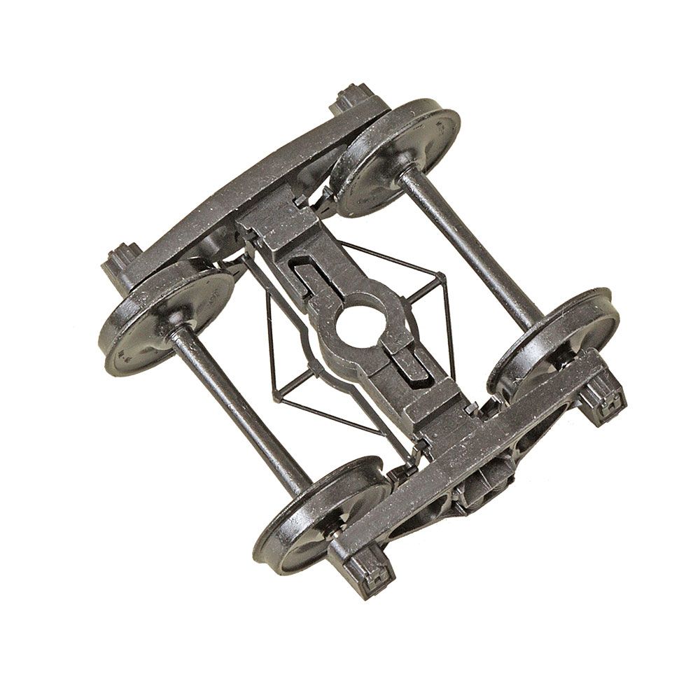 KAD751 O Scale 2 Rail AAR Bettendorf Style Metal Trucks with 33 in. Smooth Back Metal Wheels