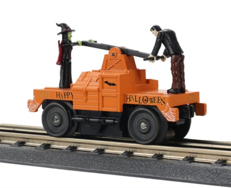 Picture of MTH Electric Trains MTH305241 O Scale Happy Halloween Orange Hand Car