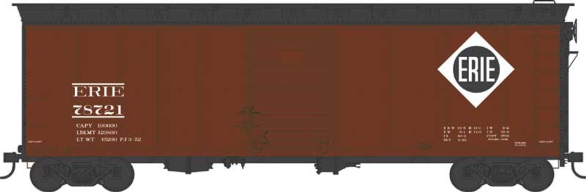 BOW43158 HO Scale Erie 40 ft. Boxcar No.78793