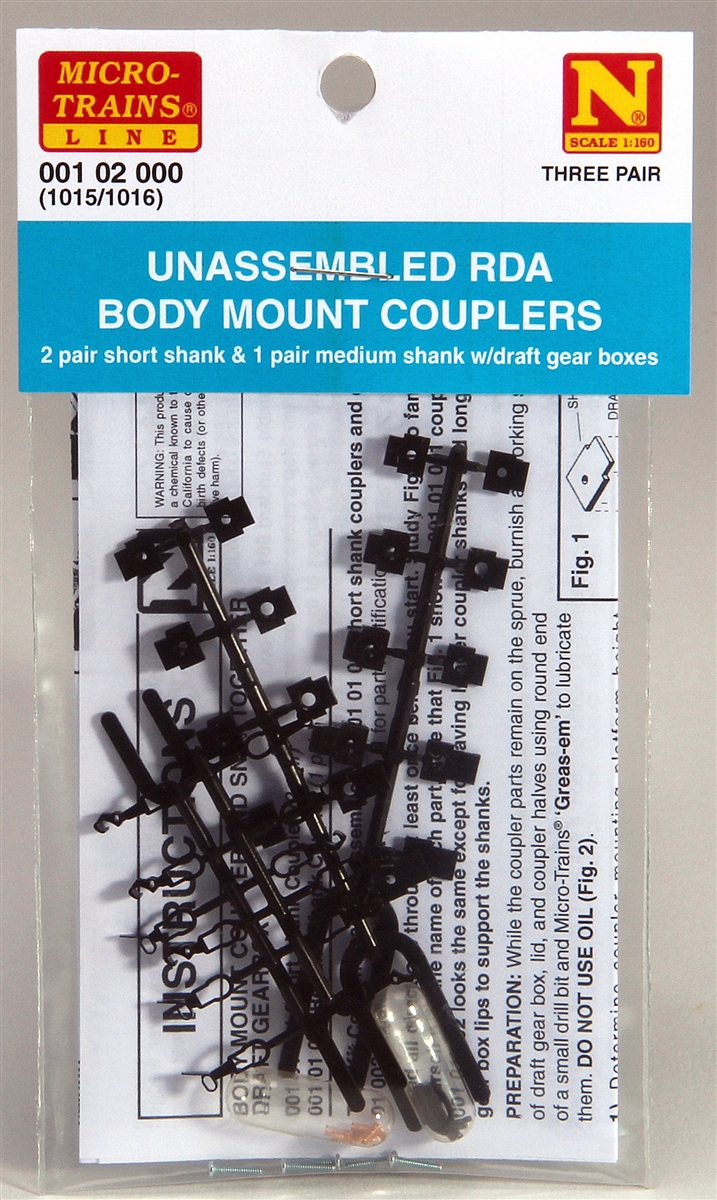 Picture of Micro Trains Line MTL00102000 N Scale 1015-1016 RDA Body Mount Couplers