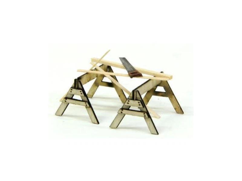 BMW732 O Scale Saw Horses Kit - Pack of 6