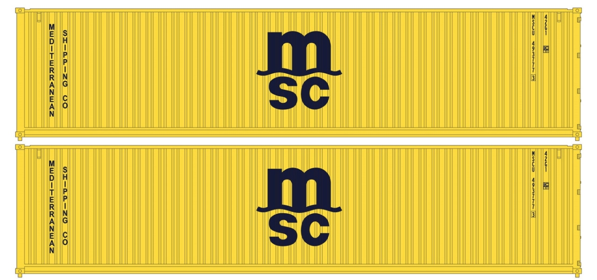 KAT80055G N Scale Msc 40 Model Container - Pack of 2