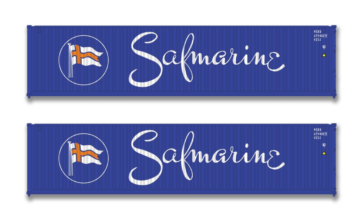 KAT80055K N Scale Safmarine 40 ft. Intermodal Container - Pack of 2