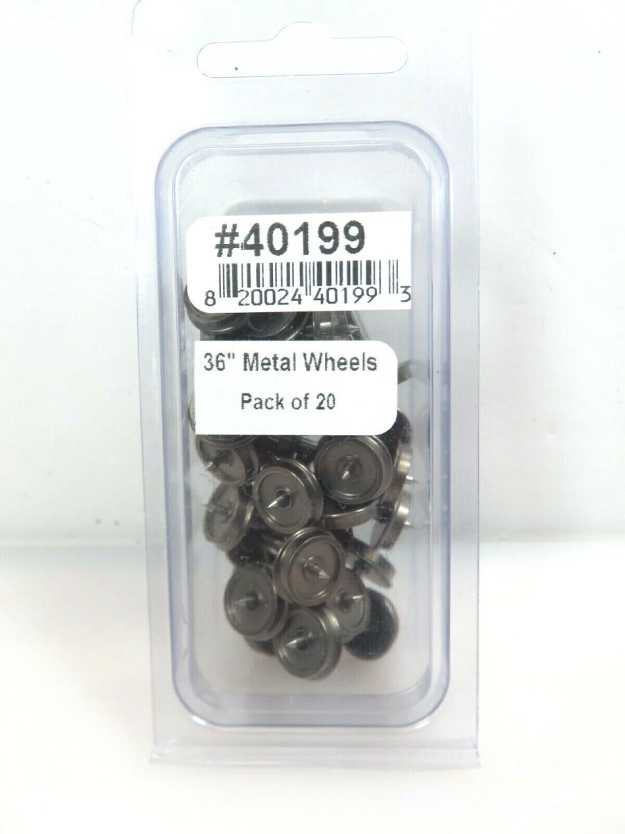 BOW40199 36 in. HO Scale Metal Wheel Set - Pack of 20