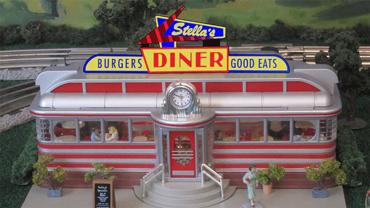 MIE886451 HO & O Stellas Diner Animated Neon Sign