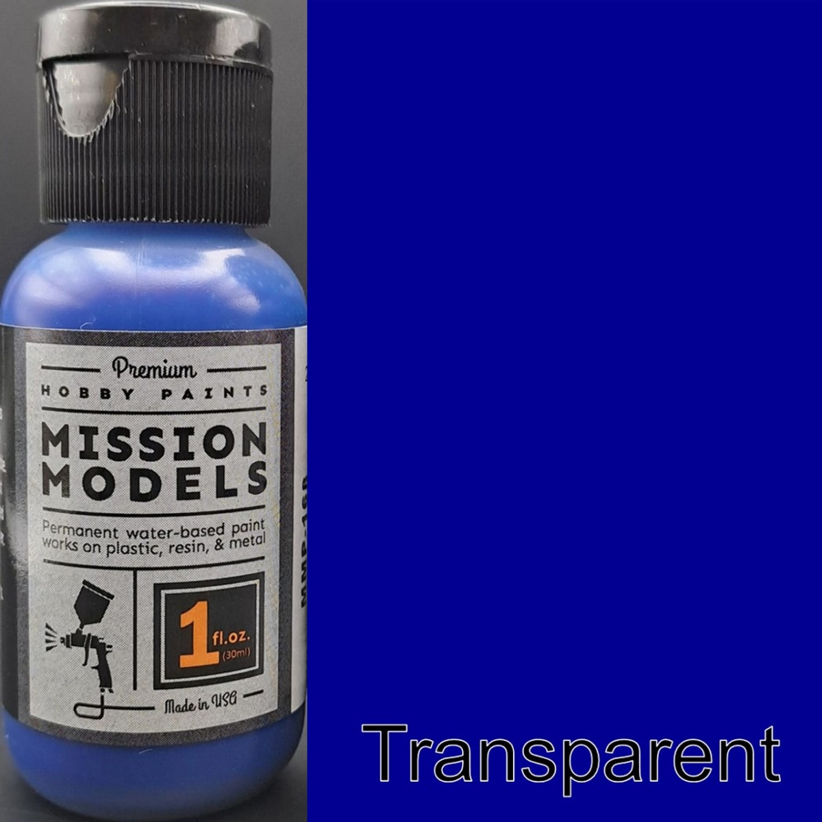 MMP168 1 oz Hobby Acrylic Paint, Transparent Blue