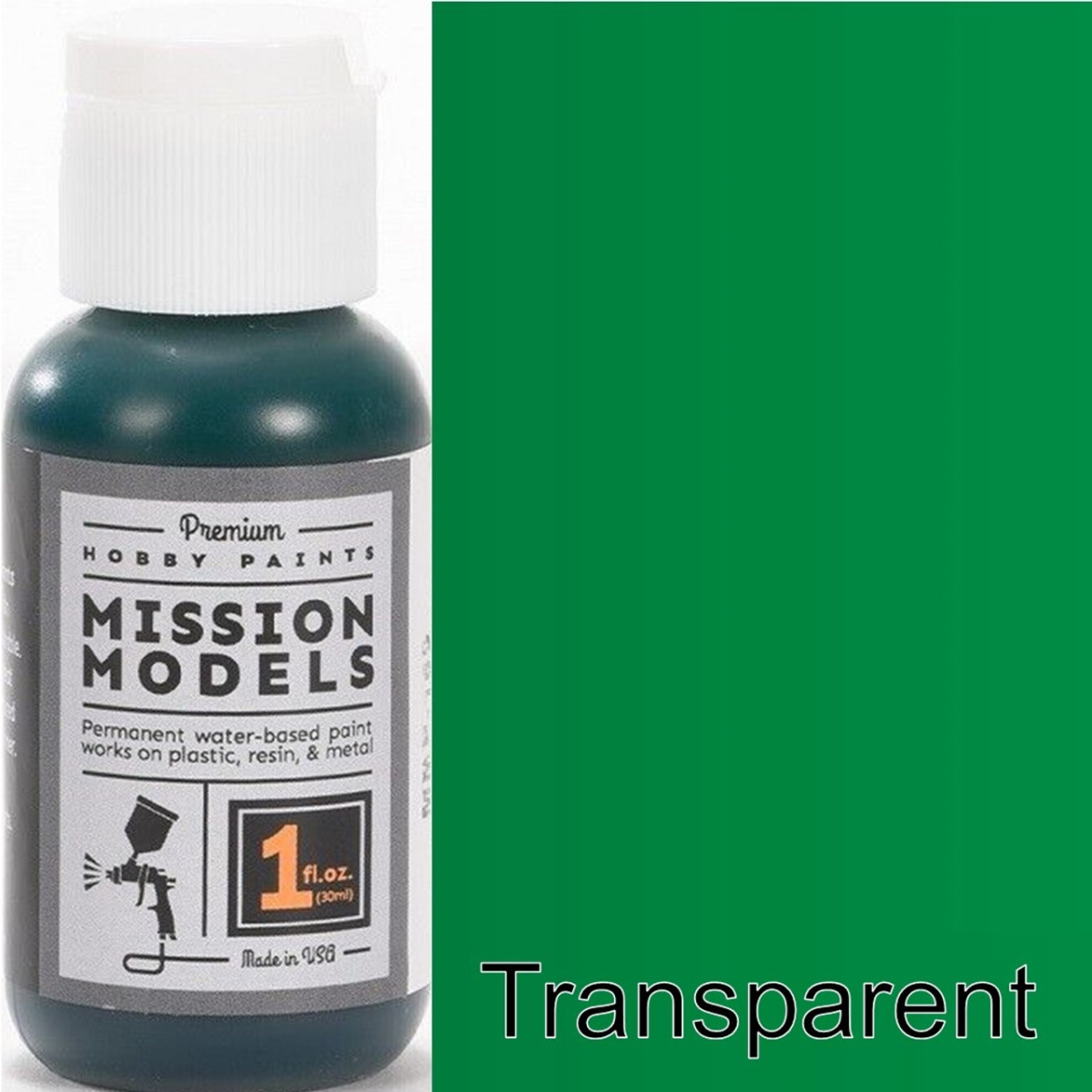 MMP169 1 oz Hobby Acrylic Paint, Transparent Green