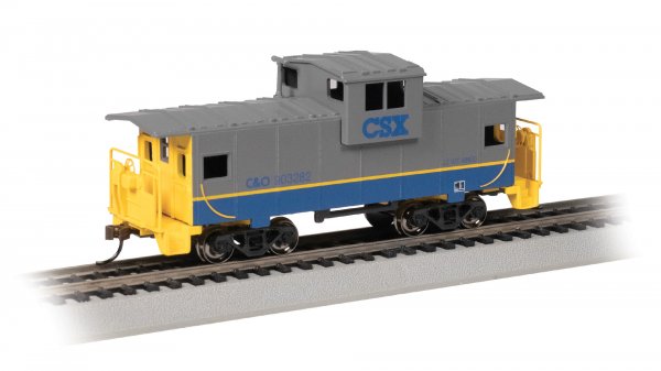 BAC17722 36 ft. HO Scale Wide-Vision Caboose Silver Series CSX No. 903282 Model Train