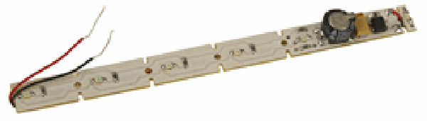 MNT100CB201 100-CB2-01 0.5 x 5 in. 6 LEDs 36mA Caboose Interior Car Lighting for DC or DCC - Includes Pick-Up Shoes