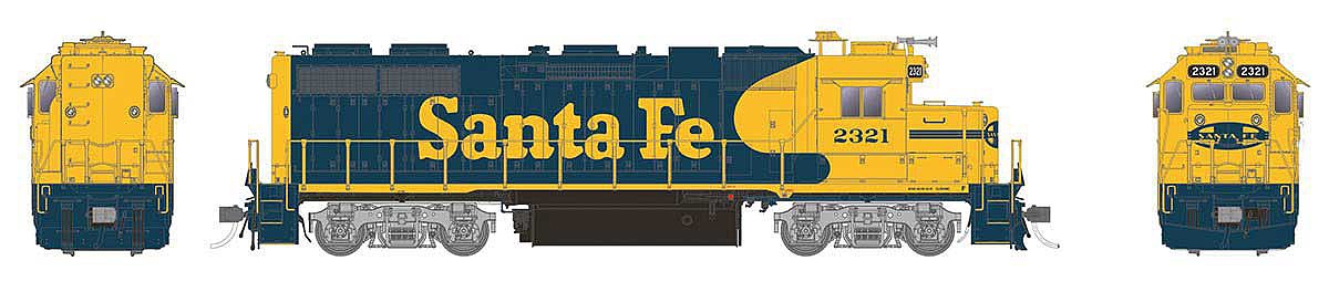 RAP38001 No.2321 HO Scale Santa Fe EMD GP38 Locomotive