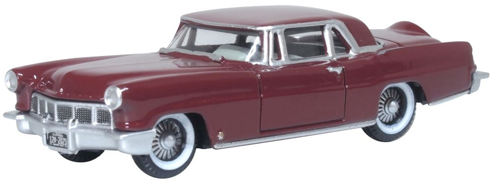 OXD87LC56005 HO Scale 1956 Continental Mark II Dark Red Model Car