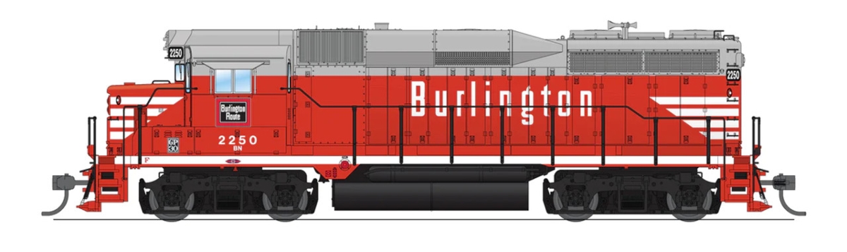 BLI9152 HO Scale EMD GP30 Stealth DCC Silent Burlington Northern 2250 Model Train