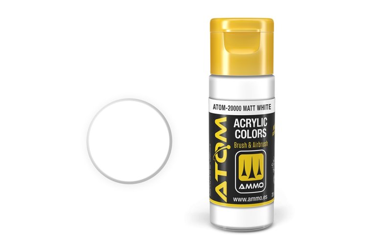 MIG20000 20 ml Acrylic Paint Bottle, Matt White