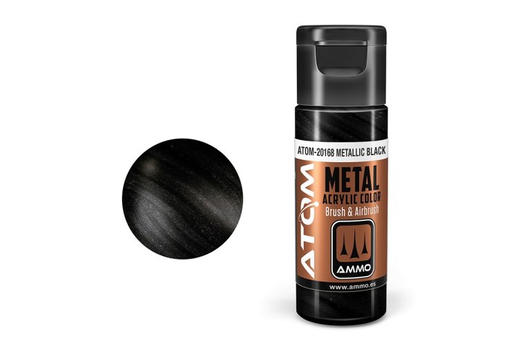 MIG20168 20 ml Acrylic Paint Bottle, Metallic Black