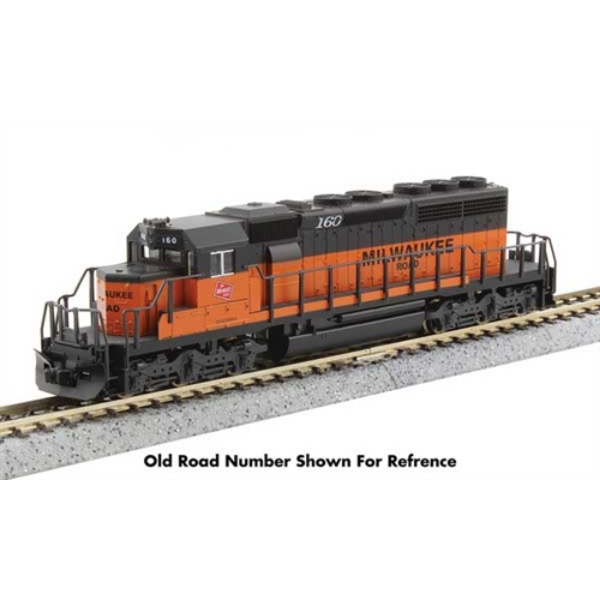 KAT1764825 No.130 EMD SD40-2 Early DCC Milwaukee Road Model Train, Orange & Black