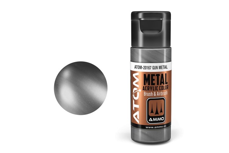 MIG20167 20 ml Acrylic Paint Bottle, Metallic Gun Metal