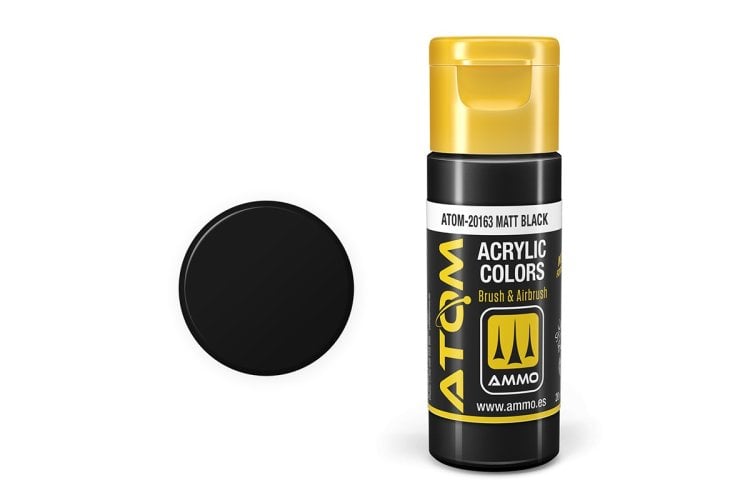 MIG20163 20 ml Acrylic Paint Bottle, Matte Black