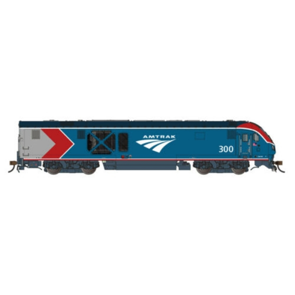 BAC68301 No.300 HO Scale Siemens ALC 42 Charger Wow Sound & DCC Amtrak Model Train, Blue, Silver, Red & Black