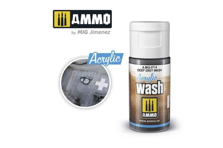 MIG0714 15 ml Acrylic Wash Effects Jar, Deep Gray