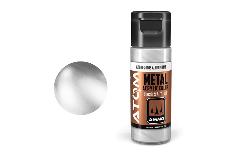 MIG20165 20 ml Acrylic Paint Bottle, Metallic Aluminum