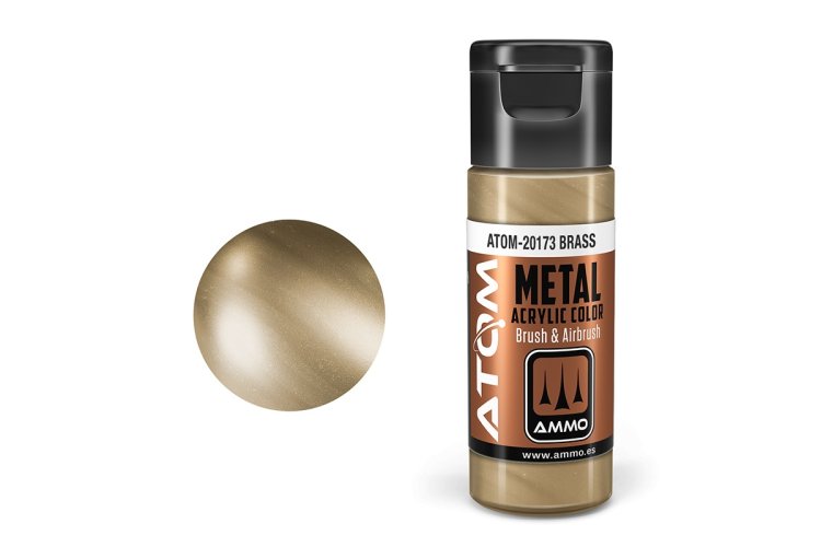 MIG20173 20 ml Acrylic Paint Bottle, Metallic Brass