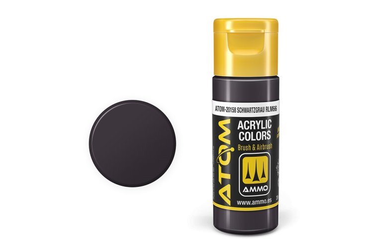 MIG20158 20 ml Acrylic RLM66 Paint Bottle, Schwartz Grau