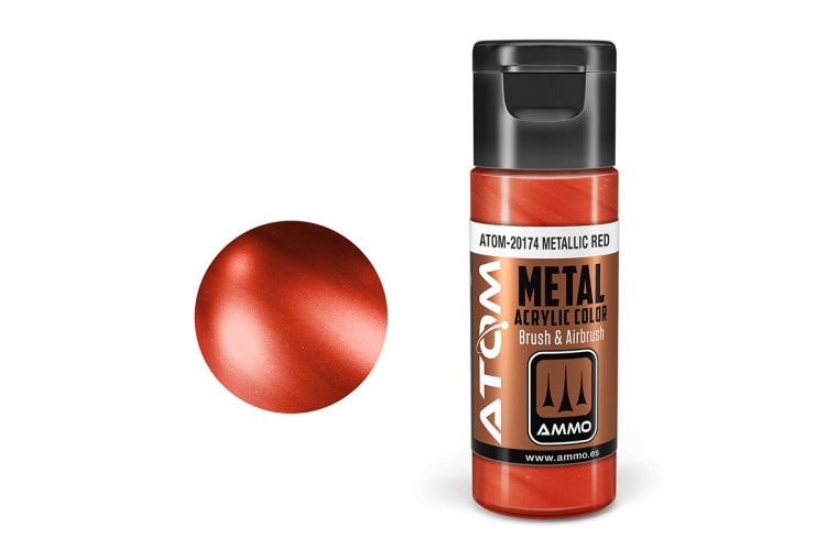 MIG20174 20 ml Acrylic Paint Bottle, Metallic Red