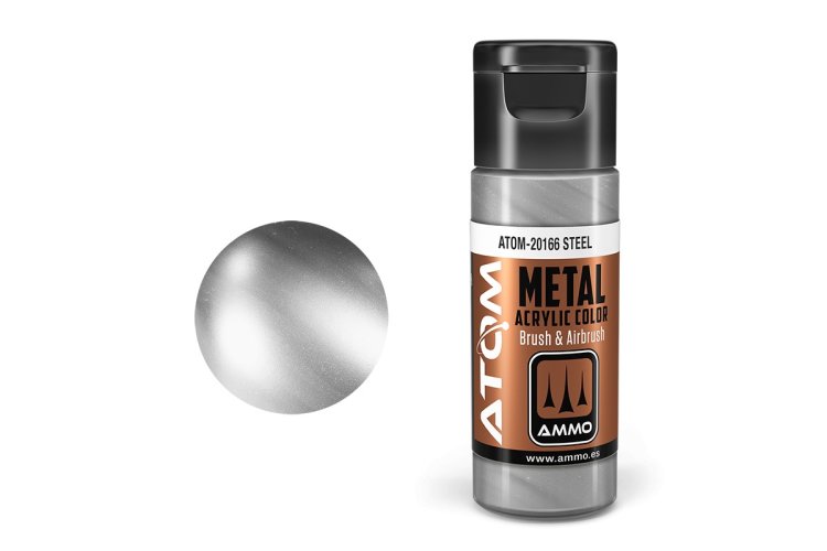 MIG20166 20 ml Acrylic Paint Bottle, Metallic Steel