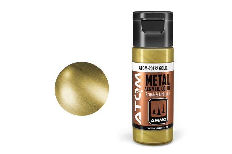 MIG20172 20 ml Acrylic Paint Bottle, Metallic Gold