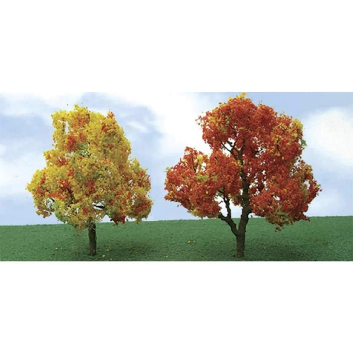 92219 2-2.25 in. N Scale Pro Elite Autumn Deciduous Trees, Pack of 4