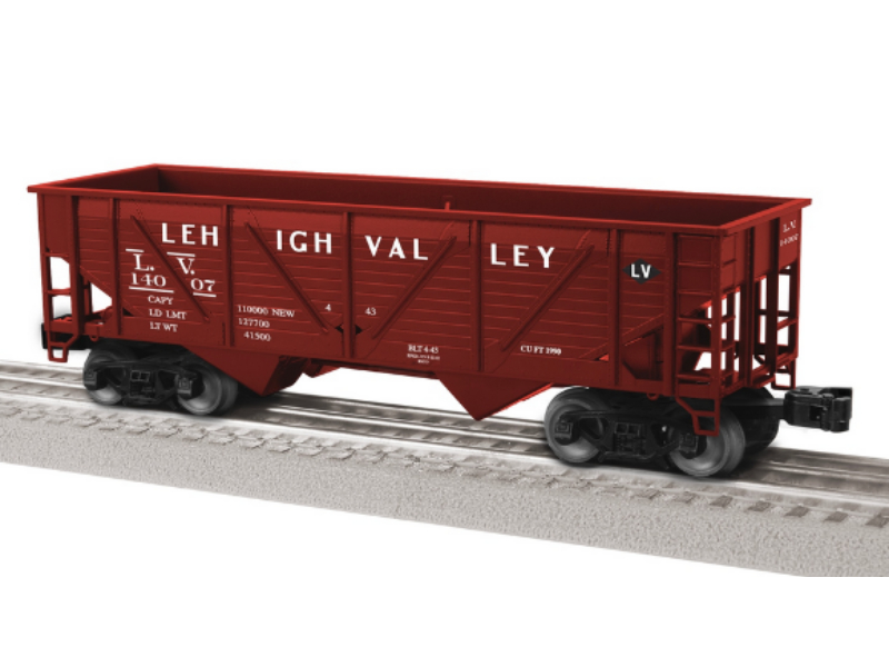 LNL2442099 O Scale No.14007 Lehigh Valley 2-Bay Composite 3-Rail Hopper Model Train