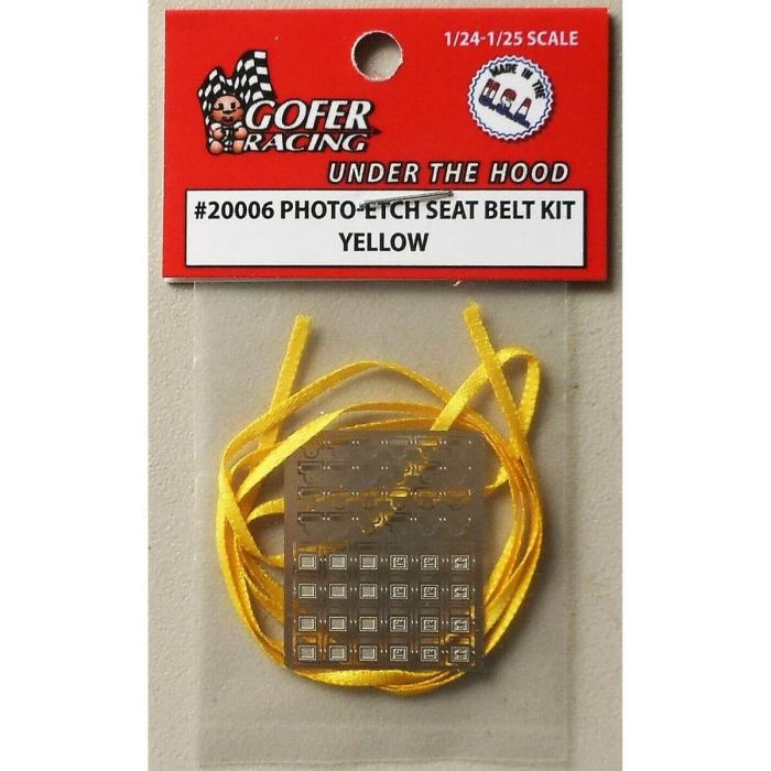 Picture of Gofer Racing Decals GOF20006 1-24 & 1-25 Scale Photo-Etch Yellow Seatbelt