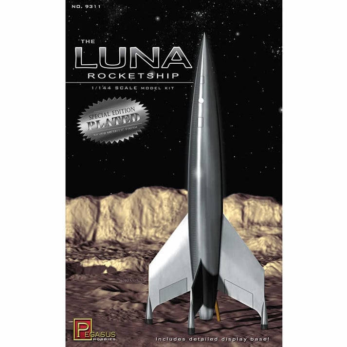 Picture of Pegasus PEG9311 1-144 Scale Luna Rocketship Plastic Model Kit&#44; Silver Finish