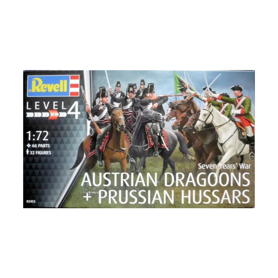RVL802453 1 by 72 Scale 7 Years War Austrian Dragoons Plus Prussian Hussars Figure