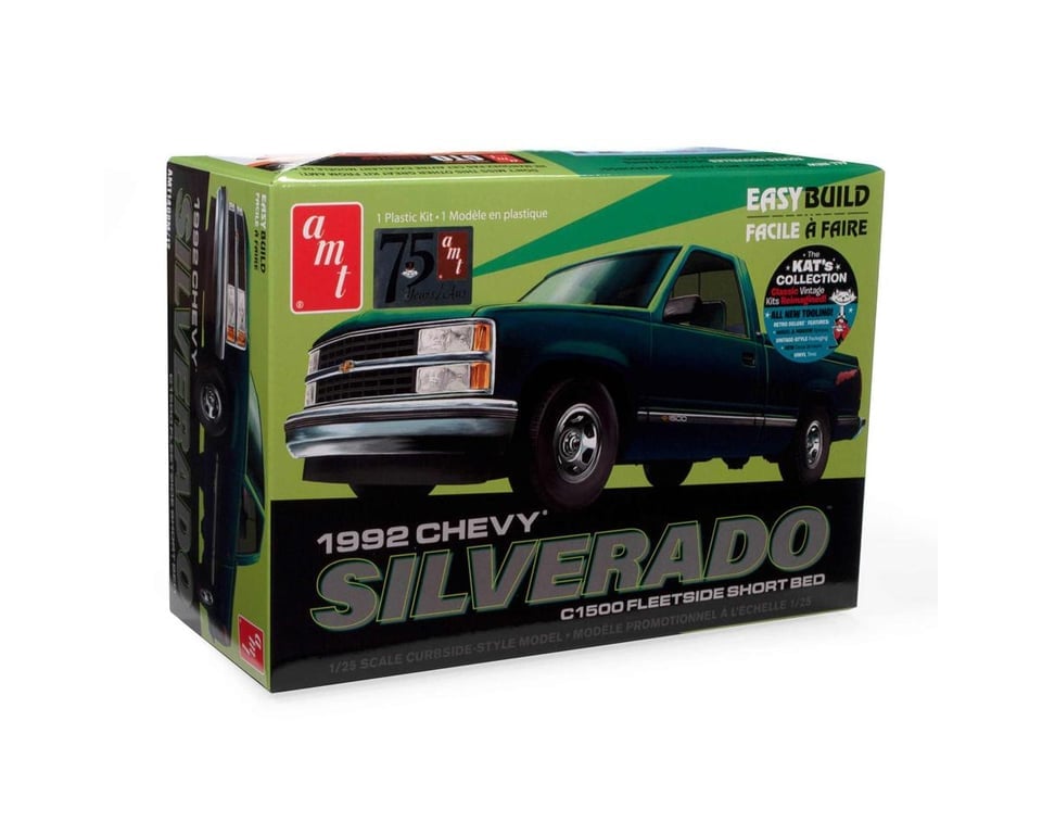 1408 1 by 25 Scale 1992 Chevrolet Silverado Shortbed Fleetside Pickup Easy Build Model Car