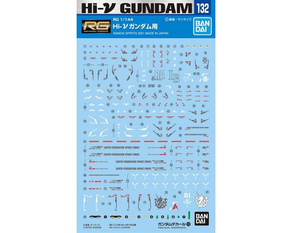 BAS2597371 1 by 144 Scale RG Hi-V Gundam Waterslide Decals