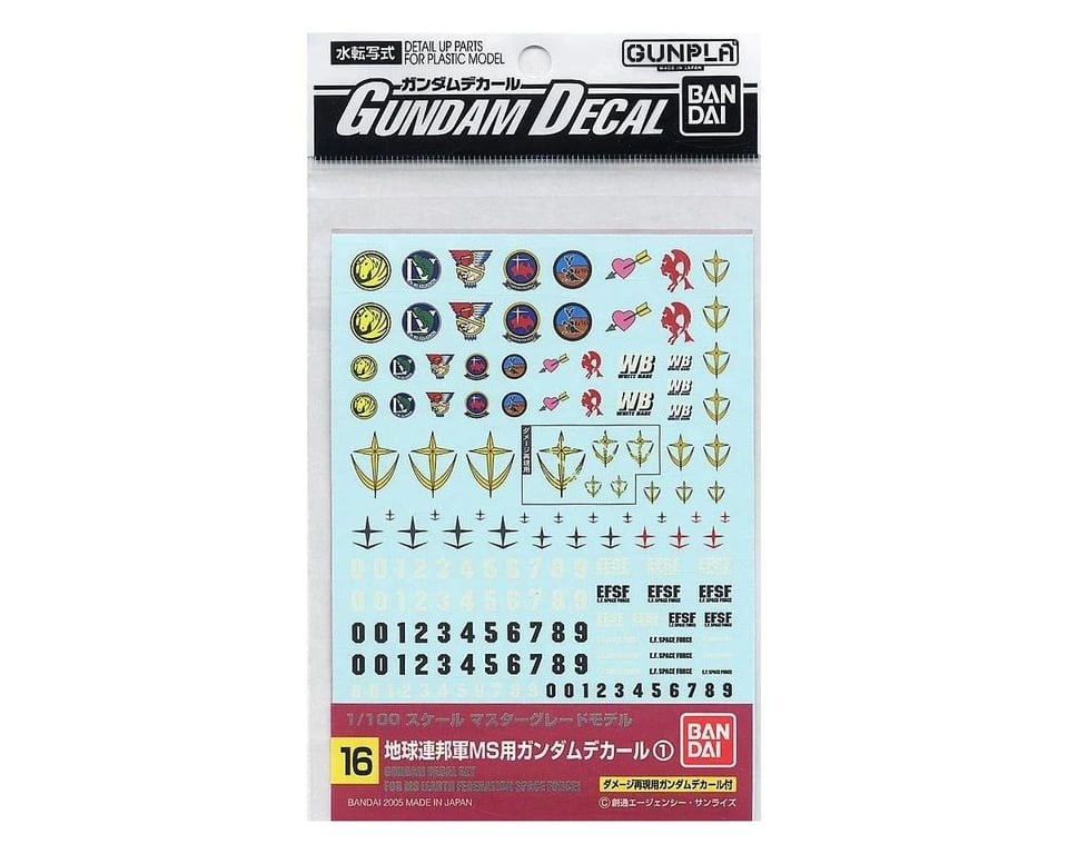 BAS2569880 GD-16 MG Earth Federation Space Force Decals - Pack of 6